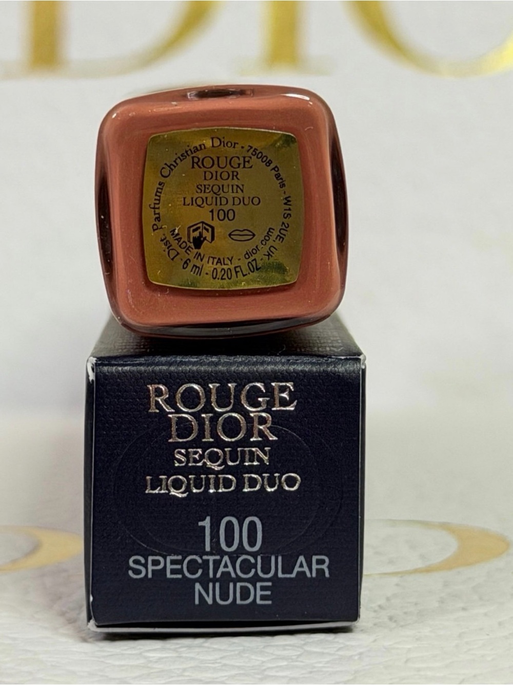 100 Spectacular Nude-Dior Rouge Sequin Liquid Duo - Picture 5 of 7